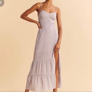 Purple maxi dress with white flowers from Abercrombie